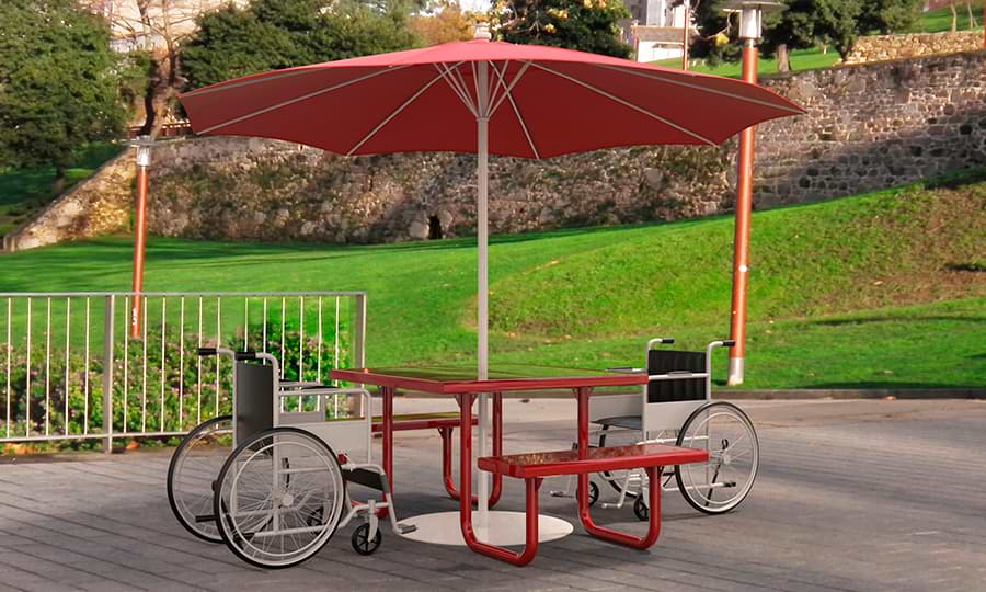 Mesas de picnic para personas con discapacidad