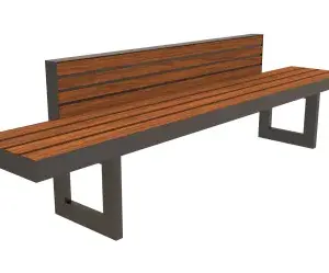 BANCA CUADRADA DE PLASTIMADERA CON RESPALDO