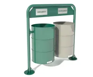 BASURERO DOBLE PARA PARQUES PÚBLICOS