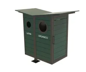 CONTENEDOR DE BASURA DOBLE CON PUERTA