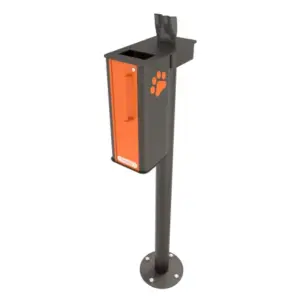 CONTENEDOR DE HECES CANINAS CON DISPENSADOR DE BOLSAS