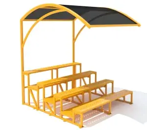 GRADA CON TECHUMBRE CURVA