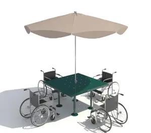 MESA DE PICNIC INCLUYENTE CON SOMBRILLA