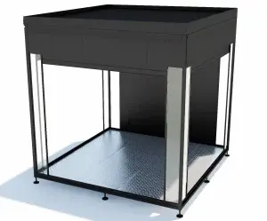 QUIOSCO COMERCIAL CON ESQUINAS DE CRISTAL